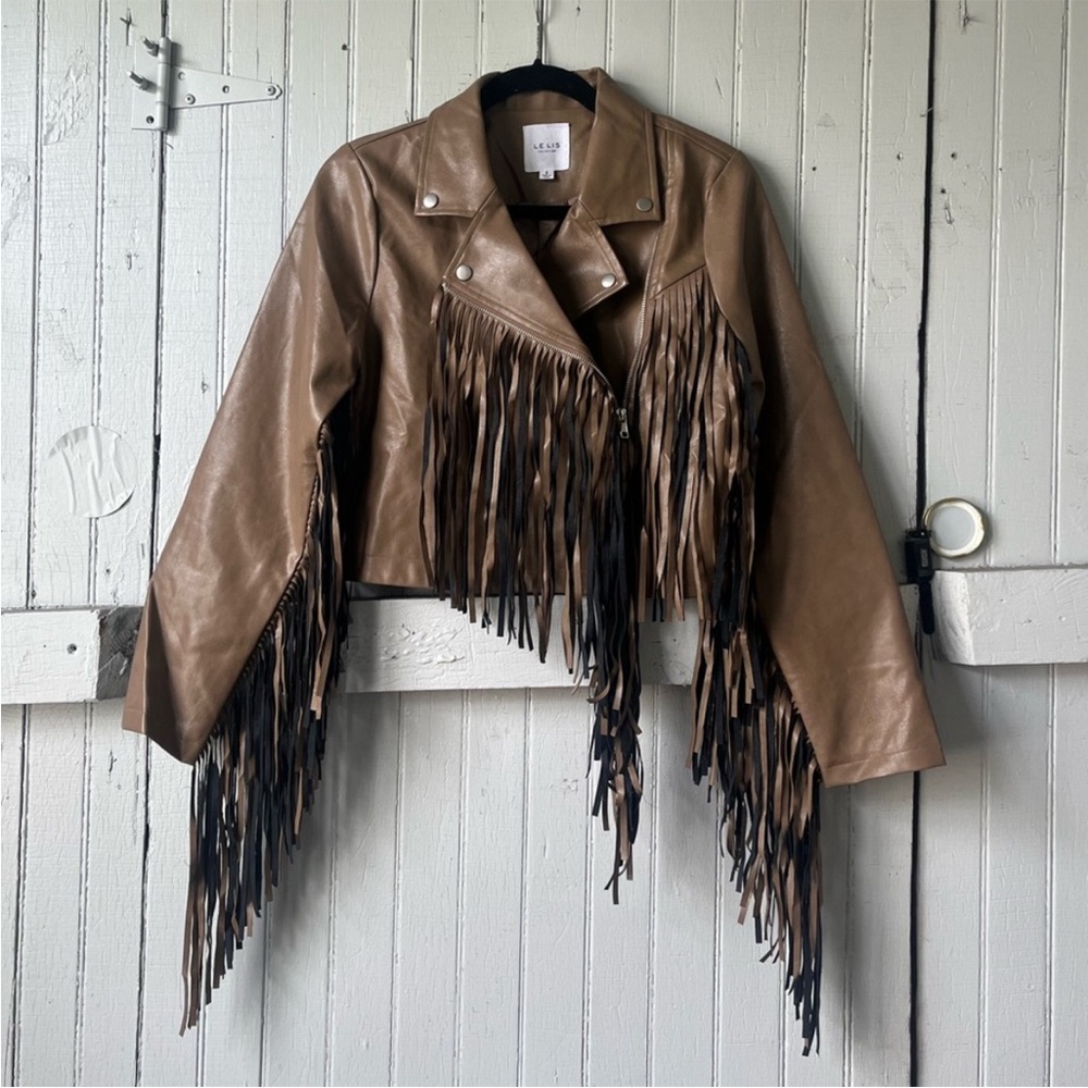 Brown Fringe Leather Jacket